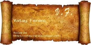 Vatay Ferenc névjegykártya